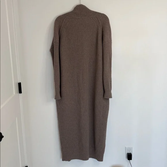 Vince Wool Cashmere Open Front Ribbed Sweater Robe Cardigan